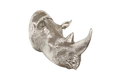 Phillips Collection Rhino Wall Art Resin Silver Leaf Accent