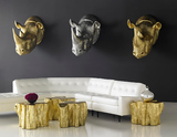 Phillips Collection Rhino Wall Art Resin Silver Leaf Accent