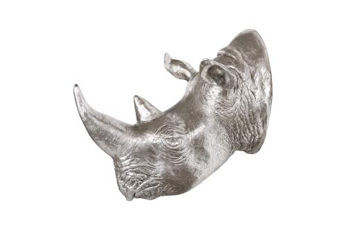 Phillips Collection Rhino Wall Art Resin Silver Leaf Accent