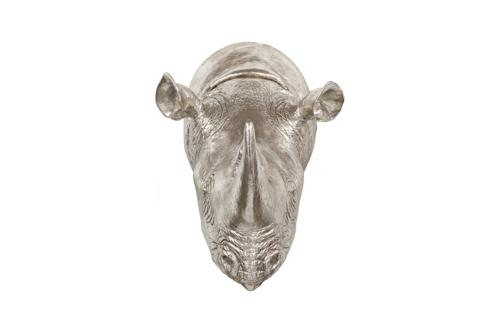 Phillips Collection Rhino Wall Art Resin Silver Leaf Accent