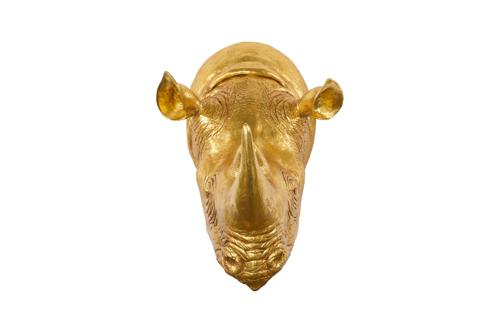 Phillips Collection Rhino Wall Art Resin Gold Leaf Accent