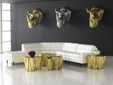 Phillips Collection Rhino Wall Art Resin Gold Leaf Accent