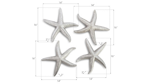 Phillips Collection Starfish Silver Leaf Set of 4 MD Accent