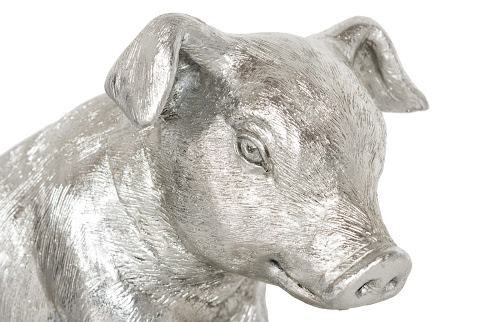 Phillips Collection Sitting Piglet Silver Leaf Tabletop