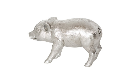 Phillips Collection Standing Piglet Silver Leaf Tabletop