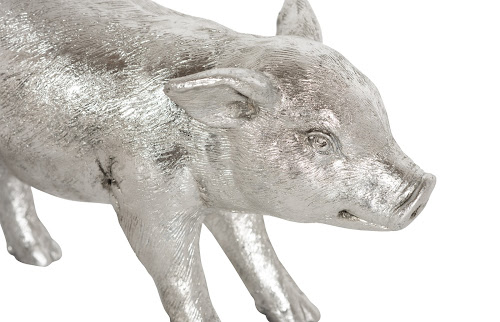 Phillips Collection Standing Piglet Silver Leaf Tabletop