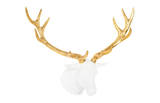 Phillips Collection Stag Deer Head White Gold Leaf Accent