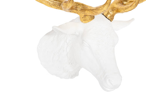 Phillips Collection Stag Deer Head White Gold Leaf Accent