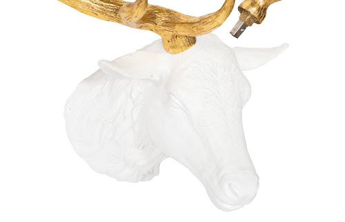 Phillips Collection Stag Deer Head White Gold Leaf Accent