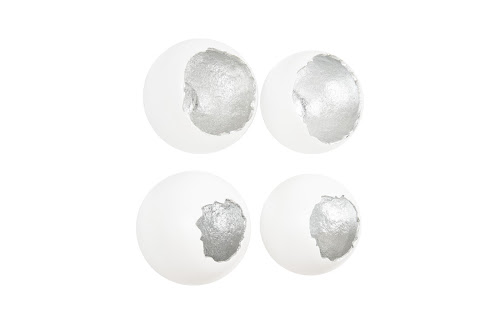 Phillips Collection Broken Egg Wall Art White and Silver Leaf Set of 4 Accent