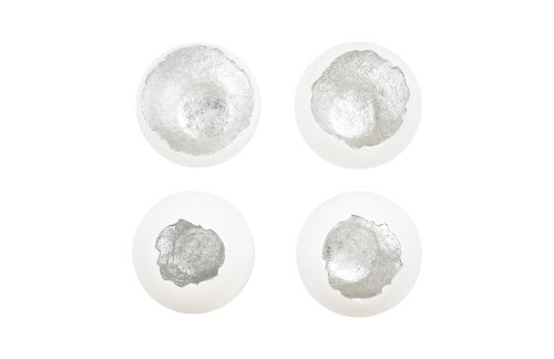 Phillips Collection Broken Egg Wall Art White and Silver Leaf Set of 4 Accent
