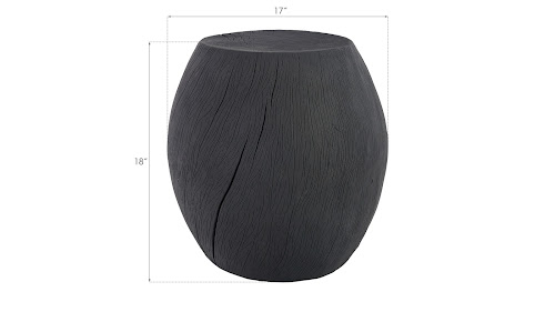 Phillips Collection Drum Resin Charred Stool
