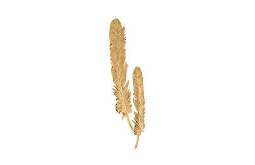 Phillips Collection Feathers Wall Art Small Gold Leaf Set of 2 Accent