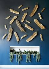 Phillips Collection Feathers Wall Art Small Gold Leaf Set of 2 Accent