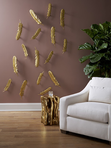 Phillips Collection Feathers Wall Art Small Gold Leaf Set of 2 Accent