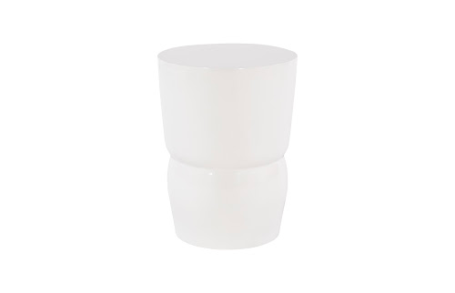 Phillips Collection Carved Gel Coat White Stool