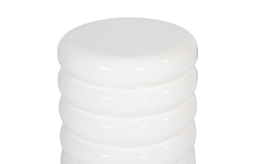 Phillips Collection Ribbed Gel Coat White Stool