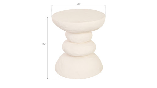 Phillips Collection Boulder Off White Side Table
