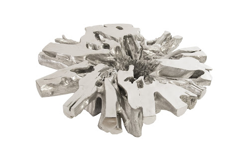 Phillips Collection Abyss Cast Root  With Glass Silver Leaf Coffee Table