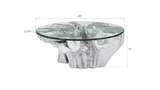 Phillips Collection Abyss Cast Root  With Glass Silver Leaf Coffee Table
