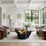 Phillips Collection Noir Cast Root Black Gold Leaf Coffee Table