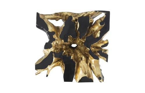 Phillips Collection Noir Cast Root Black Gold Leaf Coffee Table