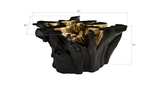 Phillips Collection Noir Cast Root Black Gold Leaf Coffee Table