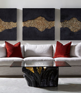 Phillips Collection Noir Cast Root Black Gold Leaf Coffee Table