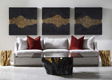 Phillips Collection Noir Cast Root Black Gold Leaf Coffee Table