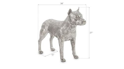 Phillips Collection Pit Bull Dog Silver Leaf Accent