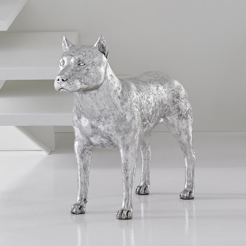 Phillips Collection Pit Bull Dog Silver Leaf Accent