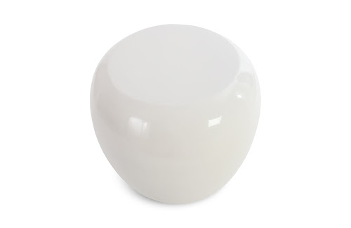 Phillips Collection River Stone Gel Coat White Side Table