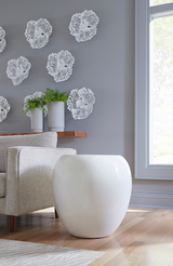 Phillips Collection River Stone Gel Coat White Side Table
