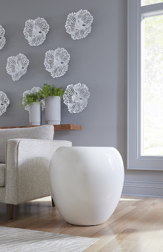 Phillips Collection River Stone Gel Coat White Side Table