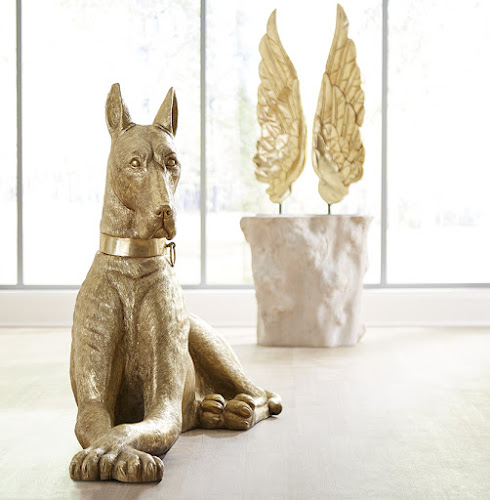 Phillips Collection Great Dane Gold Leaf Right Accent