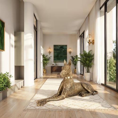Phillips Collection Great Dane Gold Leaf Right Accent