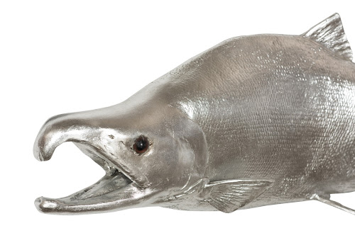 Phillips Collection Sockeye Salmon Fish Wall Sculpture Resin Silver Leaf Accent