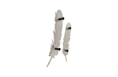 Phillips Collection Feathers Wall Art Small Silver Leaf Set of 2 Accent