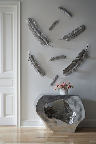 Phillips Collection Feathers Wall Art Small Silver Leaf Set of 2 Accent