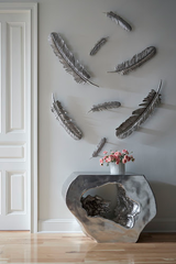 Phillips Collection Feathers Wall Art Small Silver Leaf Set of 2 Accent