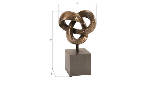 Phillips Collection Trifoil Table Sculpture Bronze Tabletop