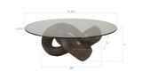 Phillips Collection Trifoil Bronze w/ Glass Coffee Table