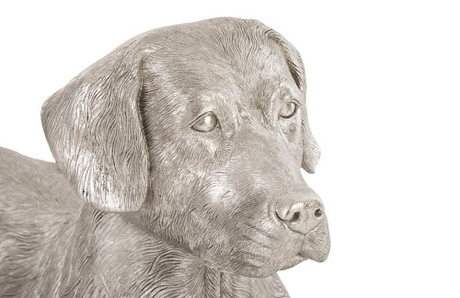Phillips Collection Labrador, Laying Silver Leaf Accent