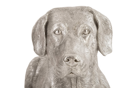Phillips Collection Labrador, Laying Silver Leaf Accent