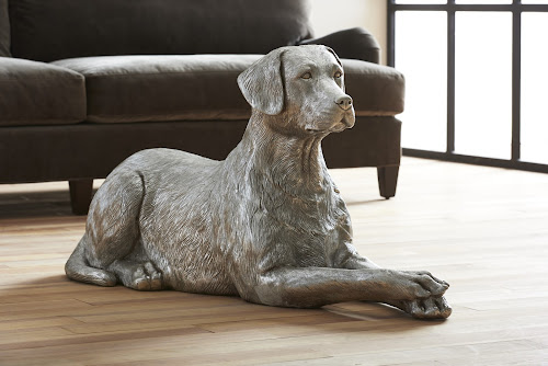 Phillips Collection Labrador, Laying Silver Leaf Accent