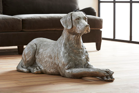 Phillips Collection Labrador, Laying Silver Leaf Accent