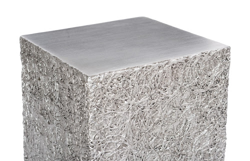 Phillips Collection String Theory Pedestal Silver Leaf SM Accent