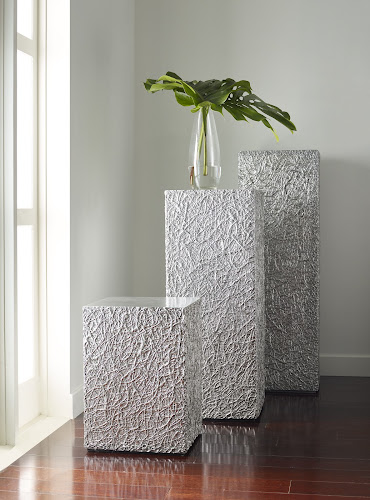 Phillips Collection String Theory Pedestal Silver Leaf SM Accent