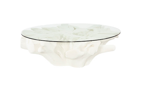 Phillips Collection Sono Cast Root , With Glass Roman Stone Coffee Table