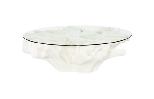 Phillips Collection Sono Cast Root , With Glass Roman Stone Coffee Table